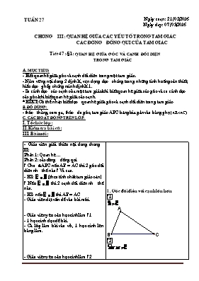 Giáo án Hình học lớp 7 - Tuần 27
